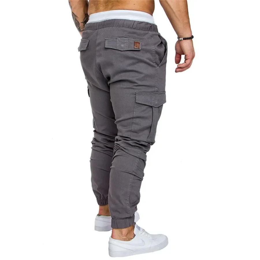 Zilverp - Cargo Broek Heren – Sportieve Joggingbroek met Zakken, Elastische Taille