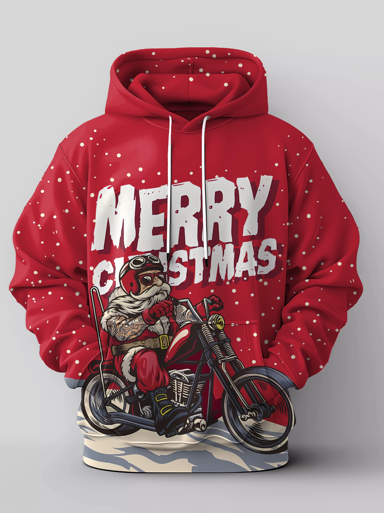 Santa Kersttrui met Kerstman, Rendier en Winterbos Design – Feestelijke Feestdagen Hoodie