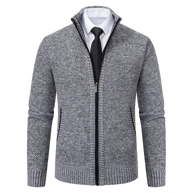 Jarnell - Heren Vest met Rits - Textuur Gebreide Cardigan