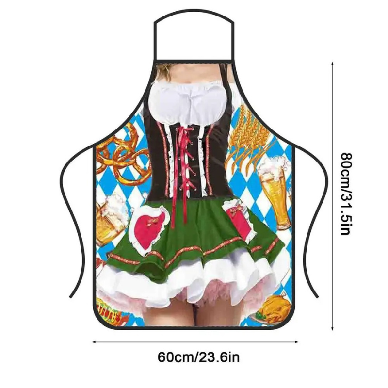 Fendora - Dirndl Dames Keukenschort met Feestelijk Design