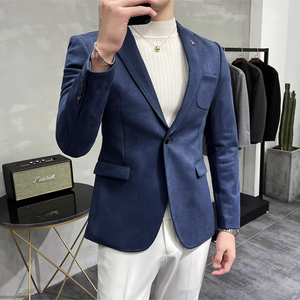 Kelmoor - Heren Colbert - Slim Fit Suède Blazer Met Één Knoop