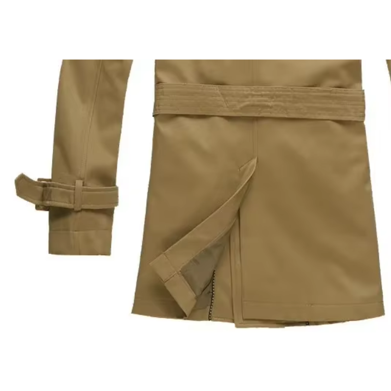 Nexgard - Lange Jas Heren Dubbel Geknoopte Trenchcoat Met Riem en Verstelbare Manchetten