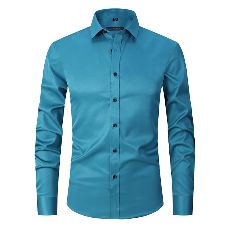 Belzorn - Heren Overhemd Slim Fit met Contrastknopen, Lange Mouw