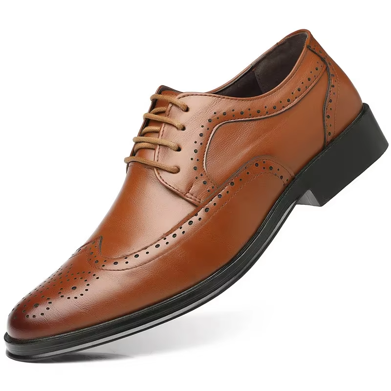 Ferlian - Nette Heren Schoenen - Klassieke Leren Brogues met Vetersluiting