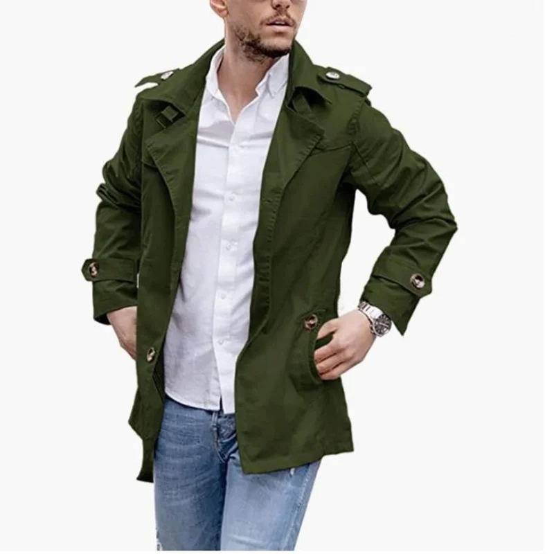 Rigsley -  Heren Tussenjas - Klassieke Halflange Trenchcoat voor Mannen