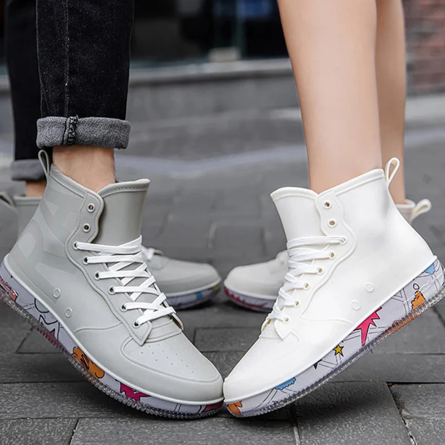 LuxFit -  Heren Hoge Waterproof Sneakers met Grafische Zool, Casual Straatschoenen