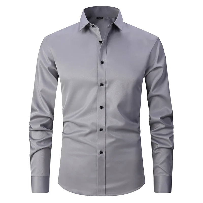 Derfian - Heren Overhemd Slim Fit, Lange Mouw Knoopsluiting