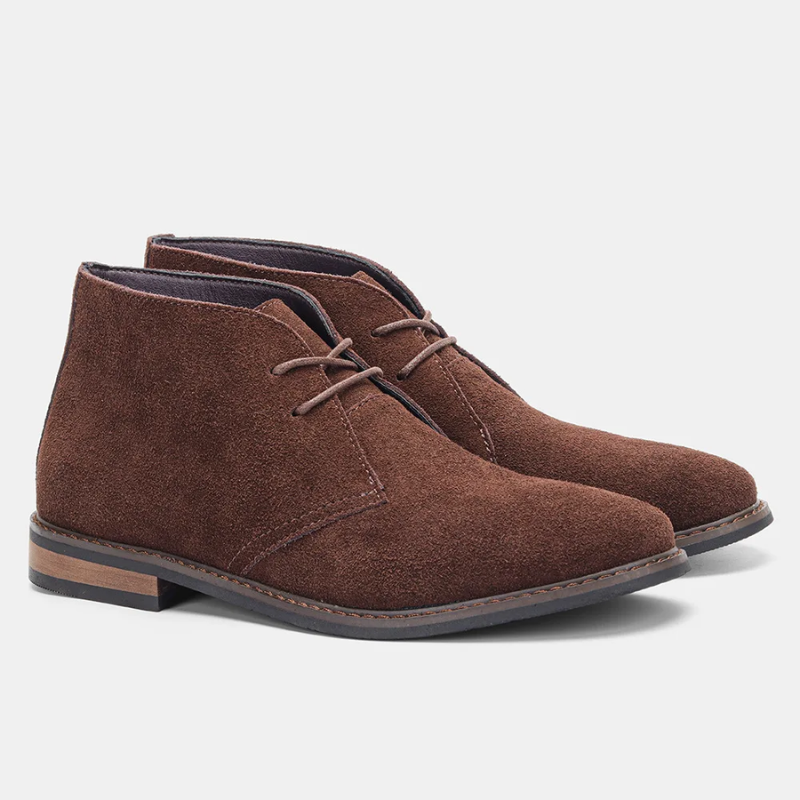 Leermar - Luxe Heren Boots van Suède, Casual Enkelhoge Schoenen