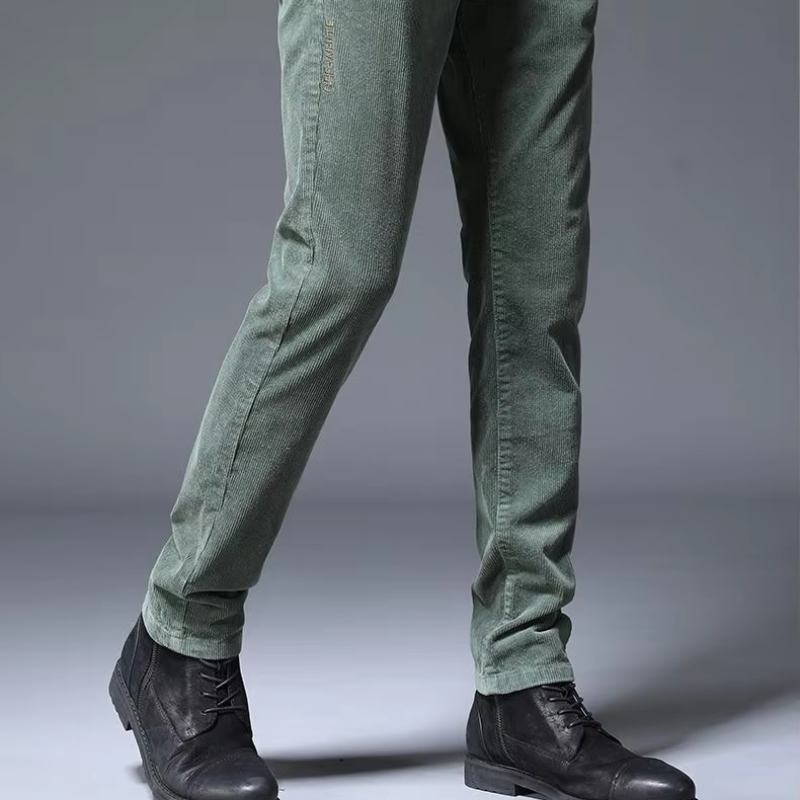 Durvyne - Heren Corduroy Broek met Elastische Tailleband en Ritszak