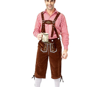 VeldenJ - Traditioneel Heren Lederhosen Overhemd - Ideaal voor Feestjes