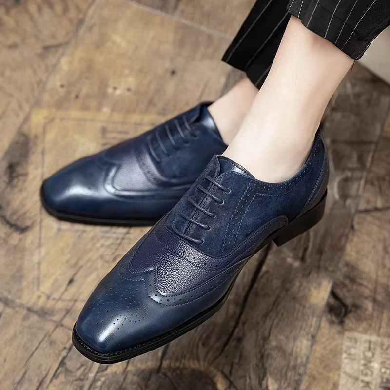 Kendrix - Nette Heren Schoenen van Leer met Wingtip en Brogue Details