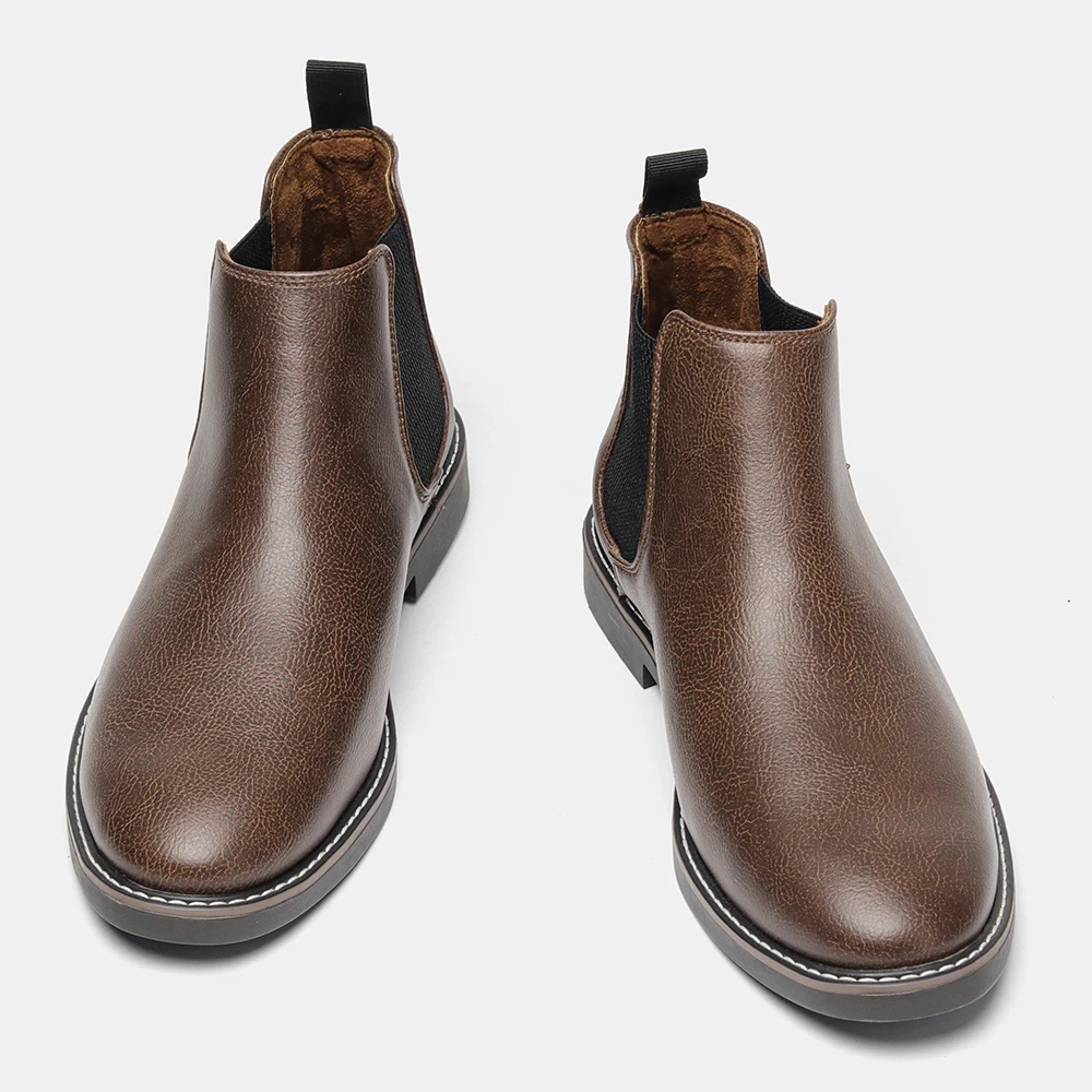 Bravonn - Chelsea Boots Heren met Glanzende Afwerking en Elastische Zijkanten