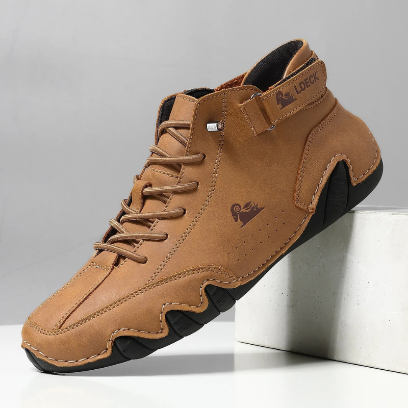 Groenns - Hoge Leren Casual Herenschoenen, Anti-Slip Comfort Heren Schoenen