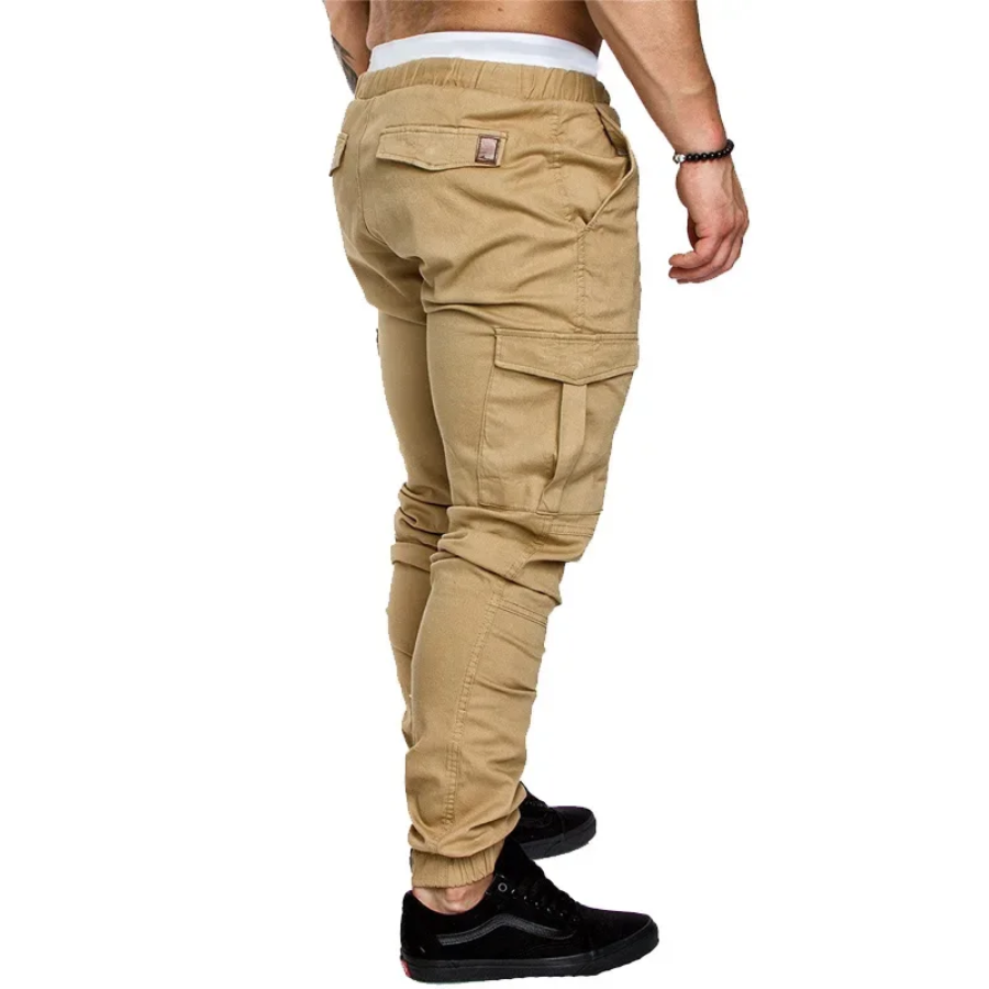 Zilverp - Cargo Broek Heren – Sportieve Joggingbroek met Zakken, Elastische Taille