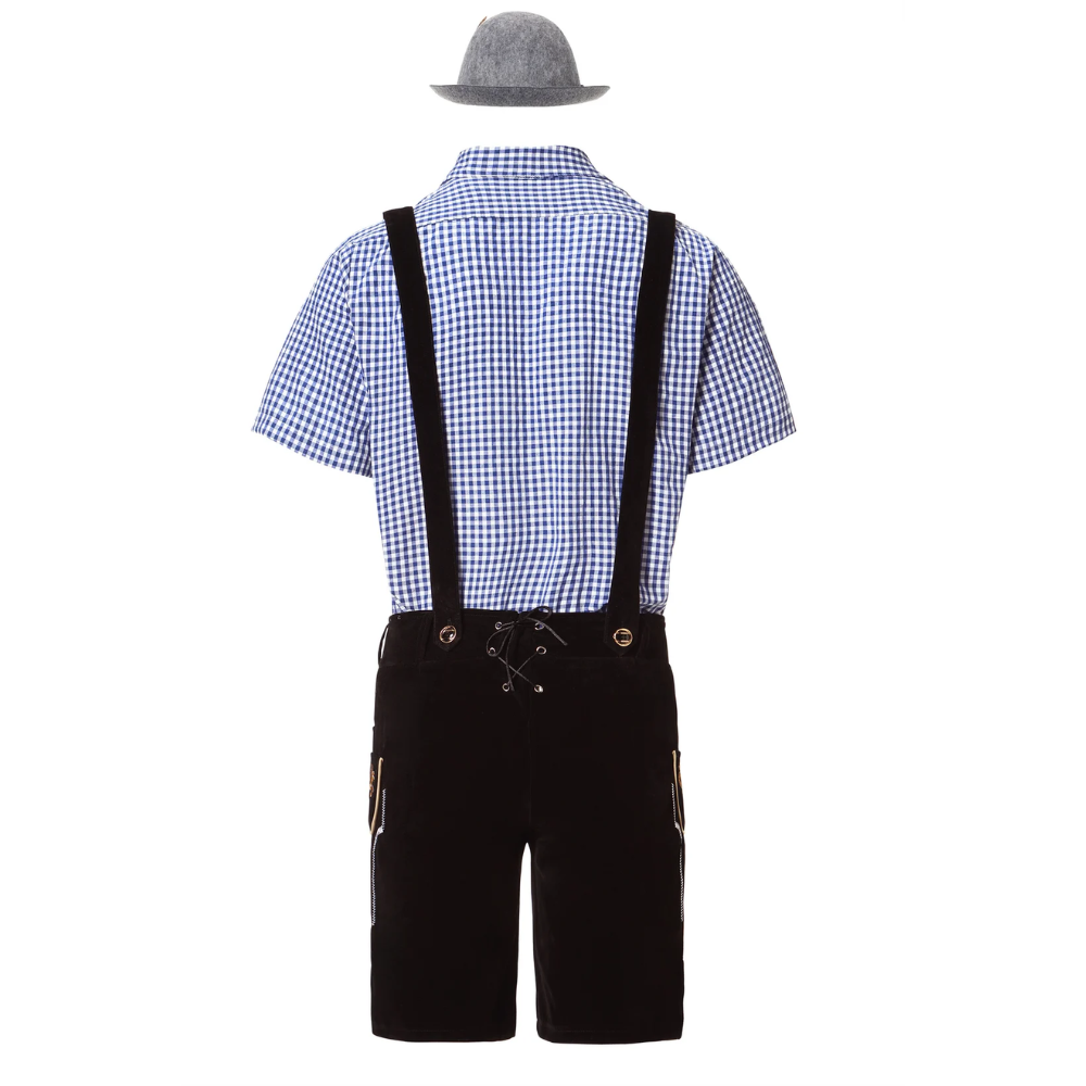 LederDo - Korte Lederhosen voor Heren met Bretels - Traditionele Beierse Kleding