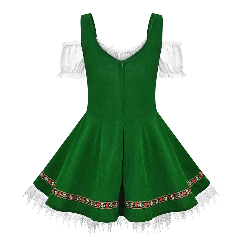 Frieder - Dirndl Dames Jurk met Schort en Kantafwerking