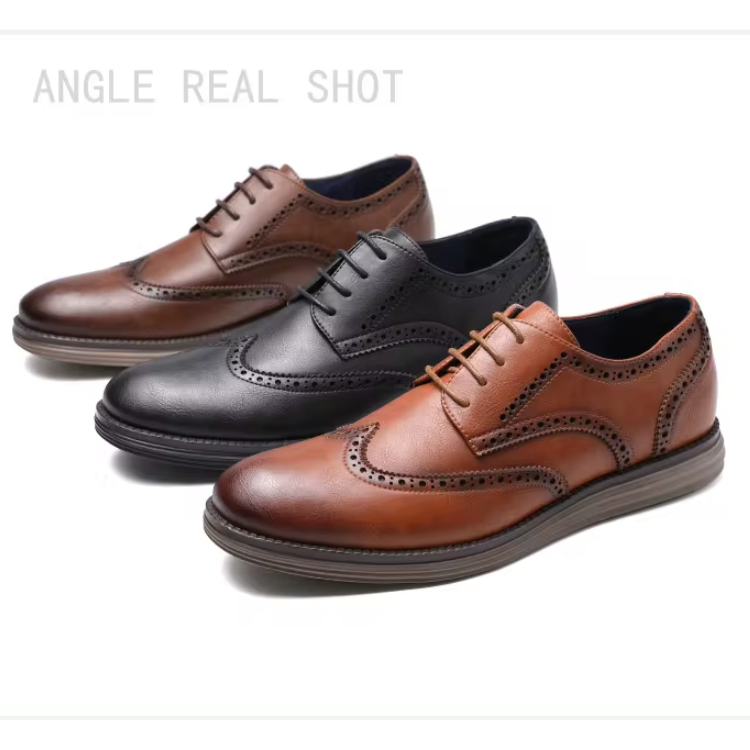 Brexton - Nette Heren Schoenen van Leer met Wingtip en Comfortabele Zool