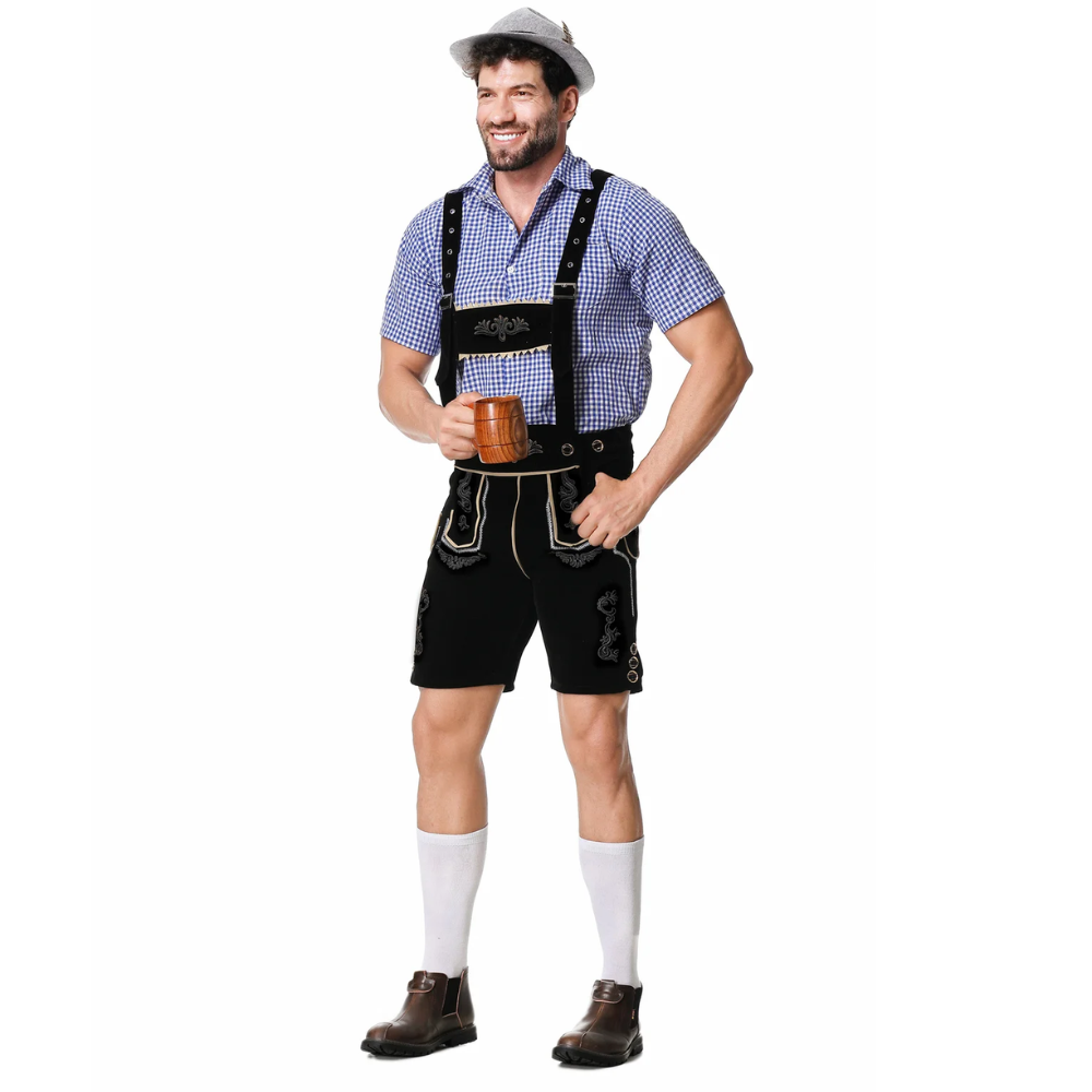 LederDo - Korte Lederhosen voor Heren met Bretels - Traditionele Beierse Kleding