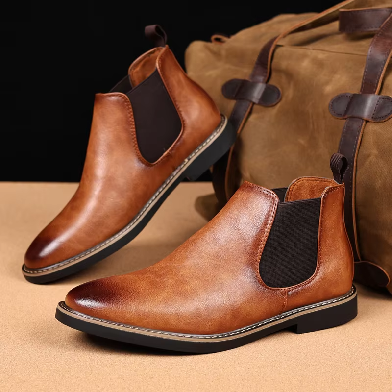 Danvorn - Herenschoenen Boots - Leren Chelsea Boots, Instapmodel met Klassiek Design