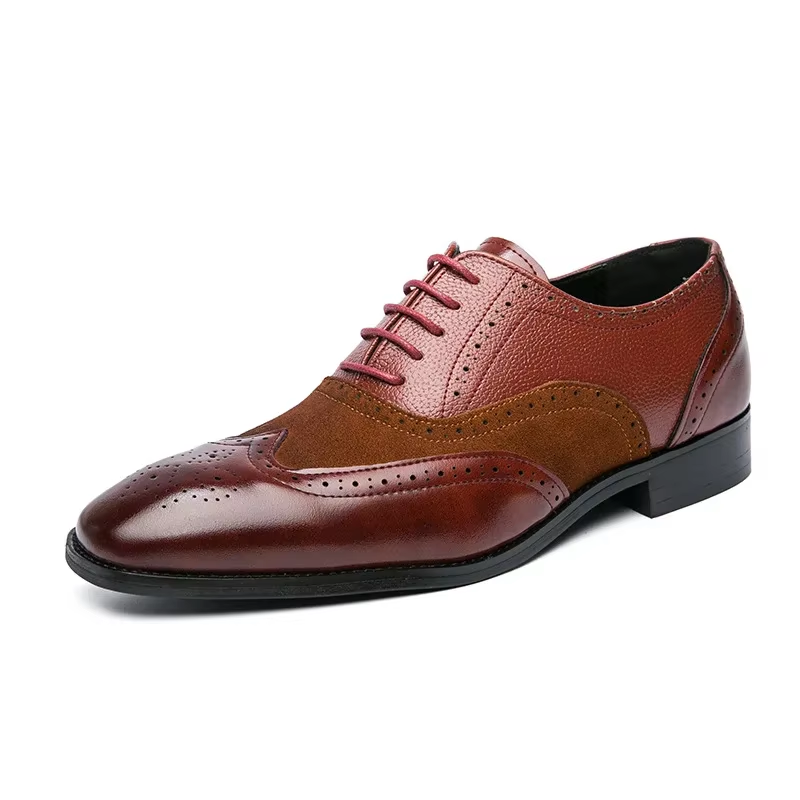 Kendrix - Nette Heren Schoenen van Leer met Wingtip en Brogue Details