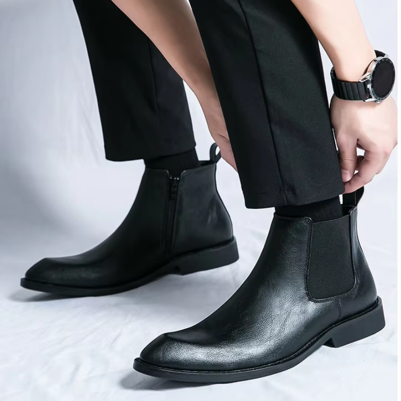 Rustrog - Herenschoenen Boots - Leren Chelsea Boots met Rits, Elegant & Formeel