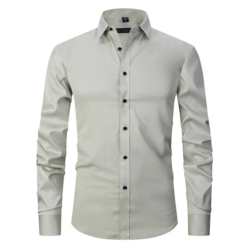 Derfian - Heren Overhemd Slim Fit, Lange Mouw Knoopsluiting