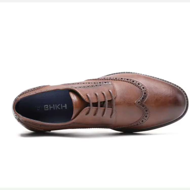 Brexton - Nette Heren Schoenen van Leer met Wingtip en Comfortabele Zool