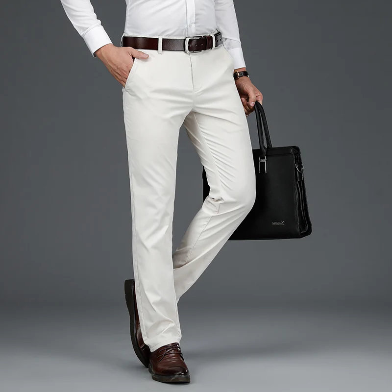 Besluxe -  Heren Pantalon - Slim Fit Broek Met Stijlvolle Achterzak Voor Formele Gelegenheden