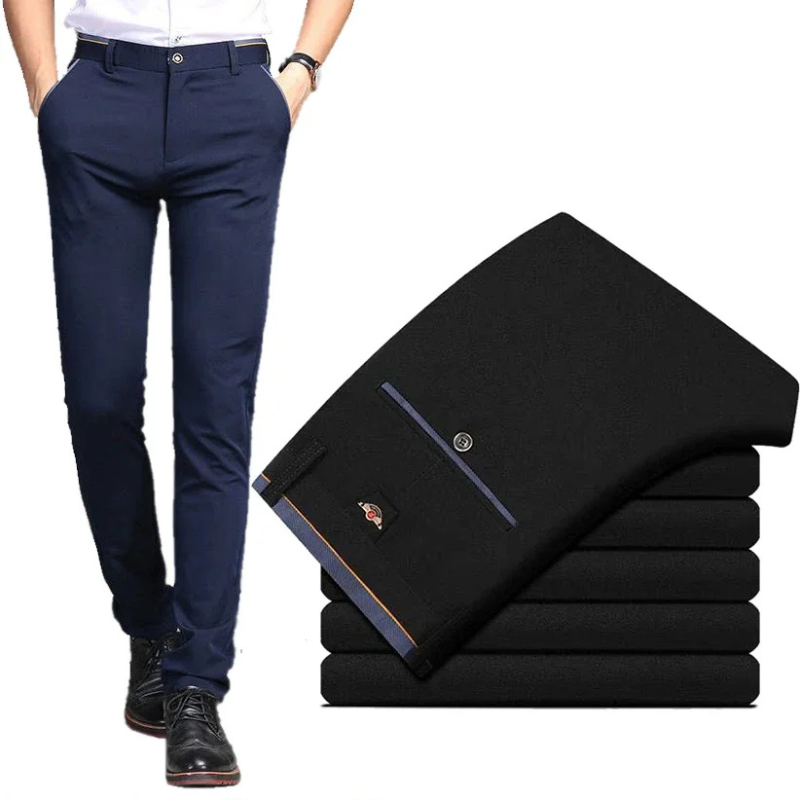 Elduron - Heren Pantalon Slim Fit Formeel met Knopen en Achterzak