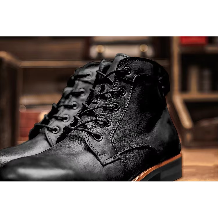 Tralven - Herenschoenen Boots - Leren Enkellaarzen, Vintage Veterschoenen met Duurzame Zool