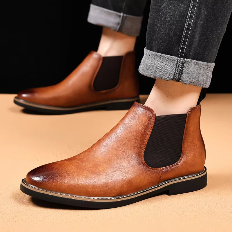 Danvorn - Herenschoenen Boots - Leren Chelsea Boots, Instapmodel met Klassiek Design