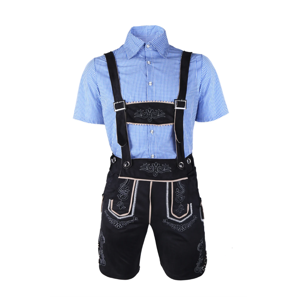 LederDo - Korte Lederhosen voor Heren met Bretels - Traditionele Beierse Kleding