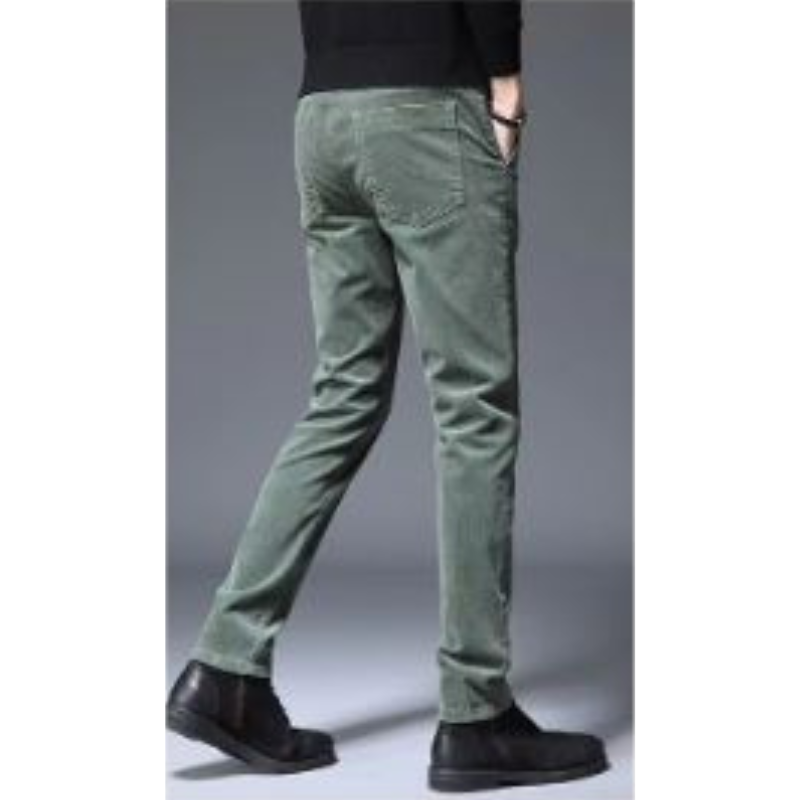 Durvyne - Heren Corduroy Broek met Elastische Tailleband en Ritszak