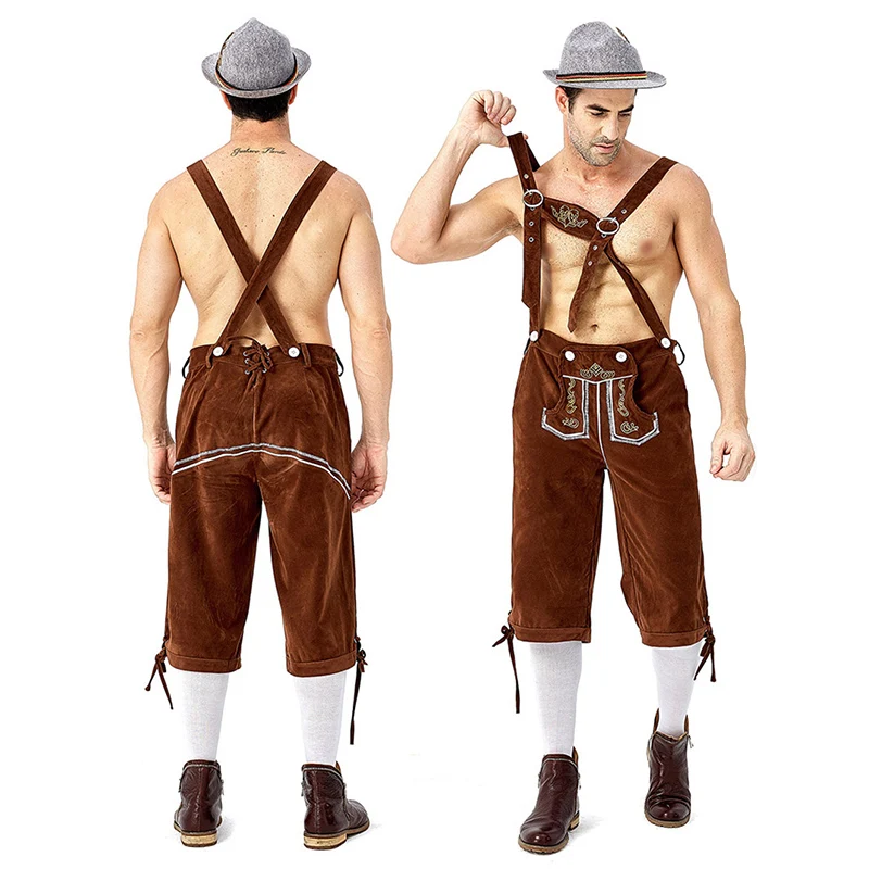 VeldenJ - Traditioneel Heren Lederhosen Overhemd - Ideaal voor Feestjes