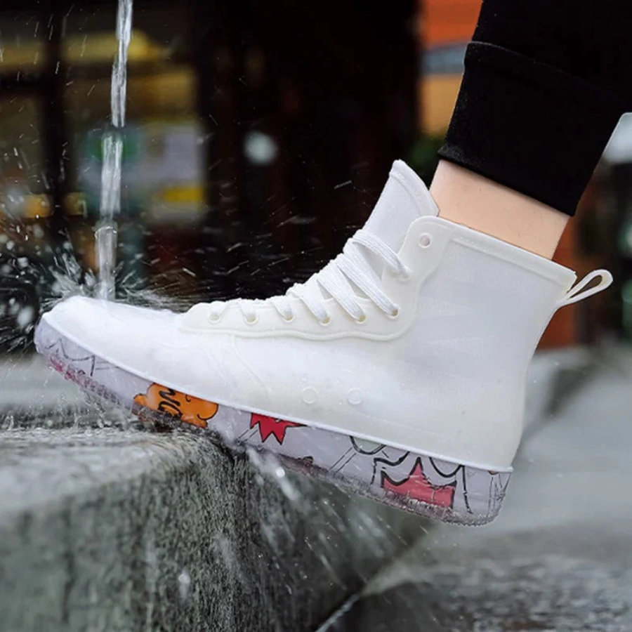 LuxFit -  Heren Hoge Waterproof Sneakers met Grafische Zool, Casual Straatschoenen