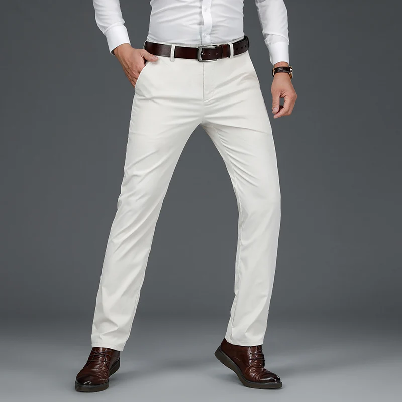 Besluxe -  Heren Pantalon - Slim Fit Broek Met Stijlvolle Achterzak Voor Formele Gelegenheden