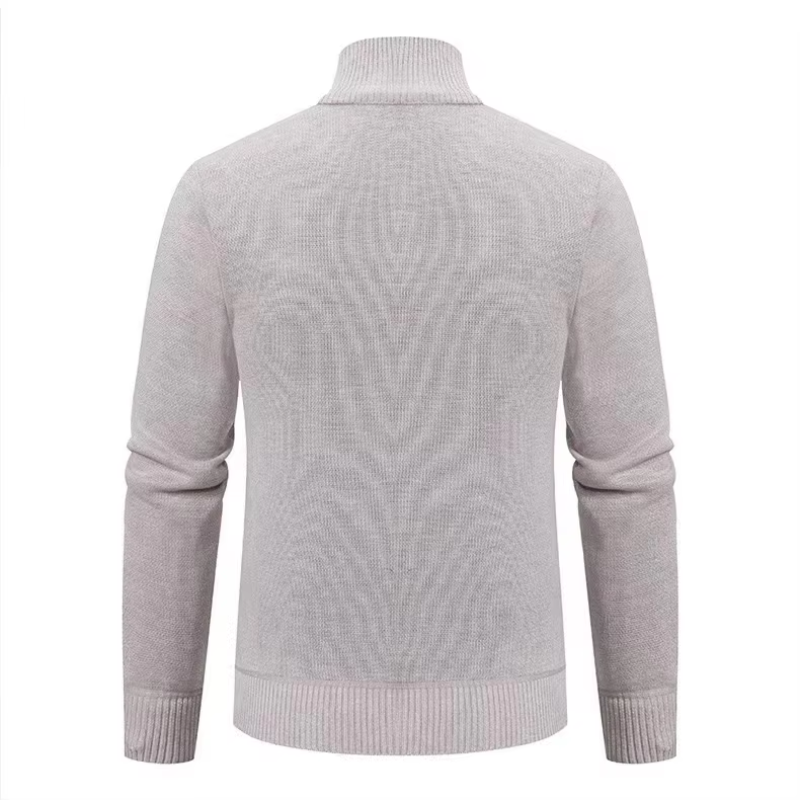 Halwick - Heren Vest met Rits - Klassieke Gebreide Cardigan met Patroon