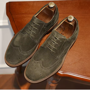 Kerrion - Nette Heren Schoenen van Suède met Wingtip Design