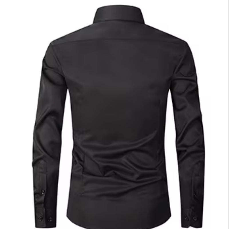 Belzorn - Heren Overhemd Slim Fit met Contrastknopen, Lange Mouw