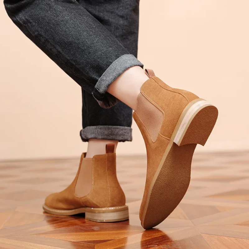 Draflex - Chelsea Boots Heren van Suède met Antislip Zool