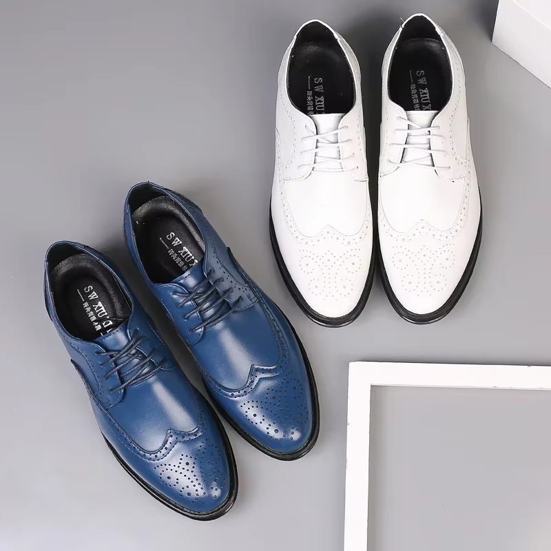 Ferlian - Nette Heren Schoenen - Klassieke Leren Brogues met Vetersluiting