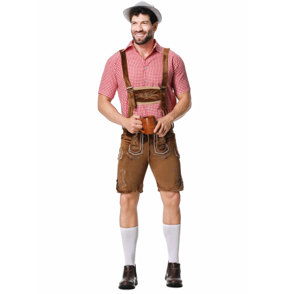 LederDo - Korte Lederhosen voor Heren met Bretels - Traditionele Beierse Kleding