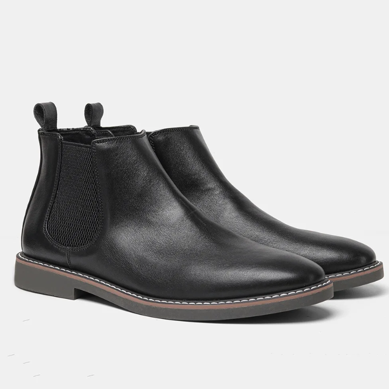 Formark - Klassieke Chelsea Boots Heren van Leer met Elastische Zijkanten