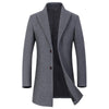 Oliver® Heren lange jas| wollen winddicht buttun fleece