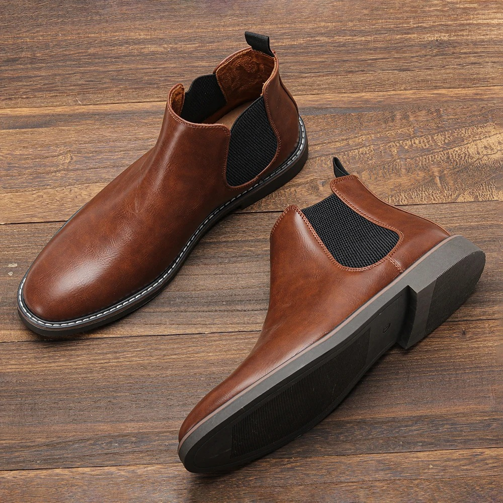 Kestlow - Chelsea Boots Heren van Leer met Elastische Zijkanten