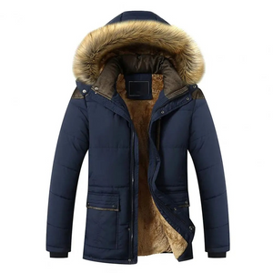 Storvek - Puffer Jacket Heren met Bontvoering en Capuchon, Winddicht, Warm & Geïsoleerd