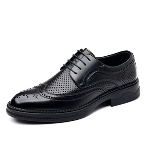 Derolin - Nette Heren Schoenen Geperforeerd Leren Wingtip Oxford met Brogue Design