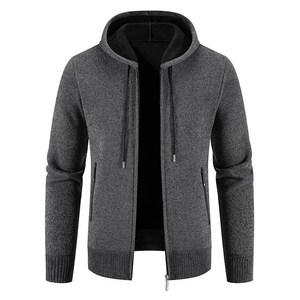 Zovrell - Heren Vest met Rits - Warme Gebreide Cardigan met Capuchon