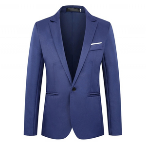 Cretton - Heren Colbert - Slim Fit Satijnen Blazer Met Één Knoop voor Formeel Gebruik