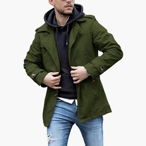 Rigsley -  Heren Tussenjas - Klassieke Halflange Trenchcoat voor Mannen